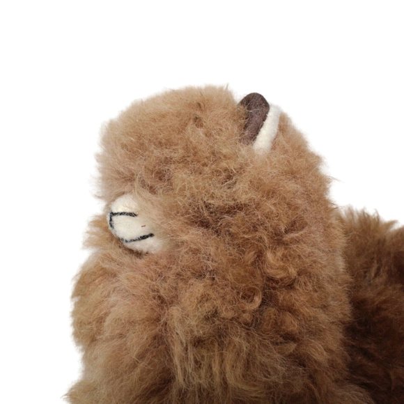 Handmade Other - Handmade Brown Alpaca Fur Toy 9" Genuine Baby Alpaca Wool Standing Plush Stuffed